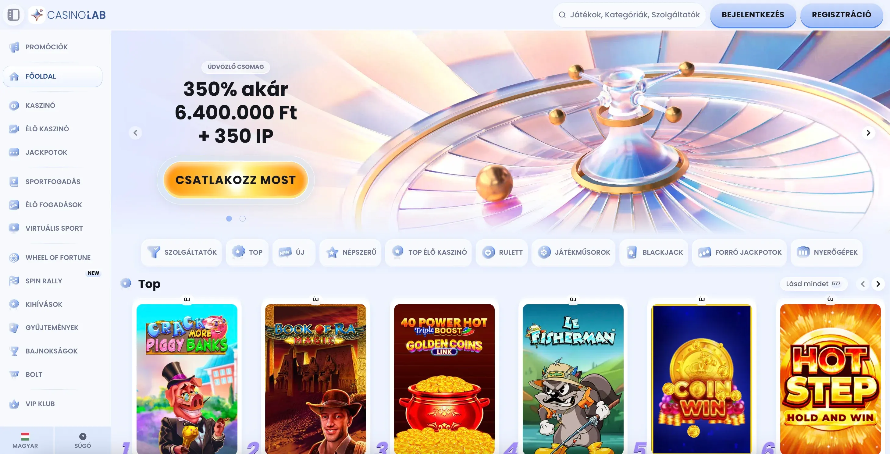 Casinolab casino honlapja
